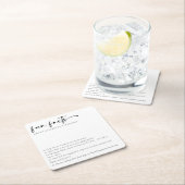 おもしろいファクトのミニマル結婚リストスクリプト スクエアペーパーコースター (インサイチュ)