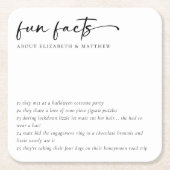 おもしろいファクトのミニマル結婚リストスクリプト スクエアペーパーコースター (正面)