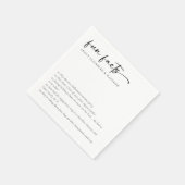 おもしろいファクトのミニマル結婚リストスクリプト スタンダードカクテルナプキン (角)