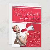 おもしろいファクトはっきりしたレッドスクリプト2023年卒業クラス 招待状 (正面)