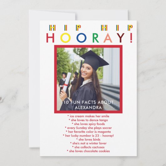 おもしろいファクトはっきりしたレッドスクリプト2023年卒業クラス 招待状 (裏面)