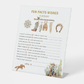 おもしろいファクトは漁師ダービー赤ちゃんシャワーゲームを願う 台座サイン (正面)