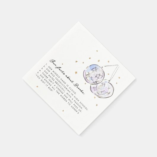 おもしろいファクトウォーターカラーディスコボールバースデーパーティー スタンダードカクテルナプキン (角)