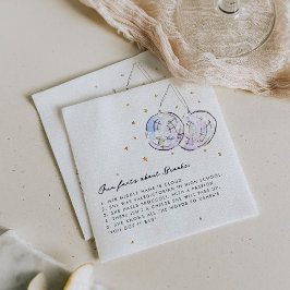 おもしろいファクトウォーターカラーディスコボールバースデーパーティー スタンダードカクテルナプキン