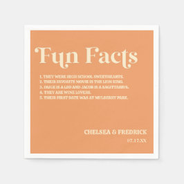 おもしろいファクトオレンジレトロ70のヴィンテージウェディング スタンダードカクテルナプキン