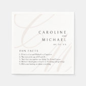 おもしろいファクトクラシックズエレガンス書道モノグラム スタンダードカクテルナプキン (正面)