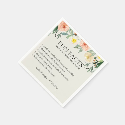 おもしろいファクトズフラワーガーデンパーソナライズされた紙ナプキンス スタンダードカクテルナプキン (角)