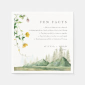 おもしろいファクトズマウンテンフォレストボホワイルドフラワー結婚ズ スタンダードカクテルナプキン (正面)