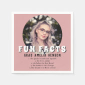 おもしろいファクトダスティピンク大学院写真卒業 スタンダードカクテルナプキン (正面)