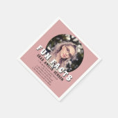 おもしろいファクトダスティピンク大学院写真卒業 スタンダードカクテルナプキン (角)