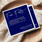 おもしろいファクトダークネイビークラシックホワイトミニマル結婚ズ スタンダードランチョンナプキン