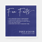 おもしろいファクトダークネイビークラシックホワイトミニマル結婚ズ スタンダードランチョンナプキン (正面)