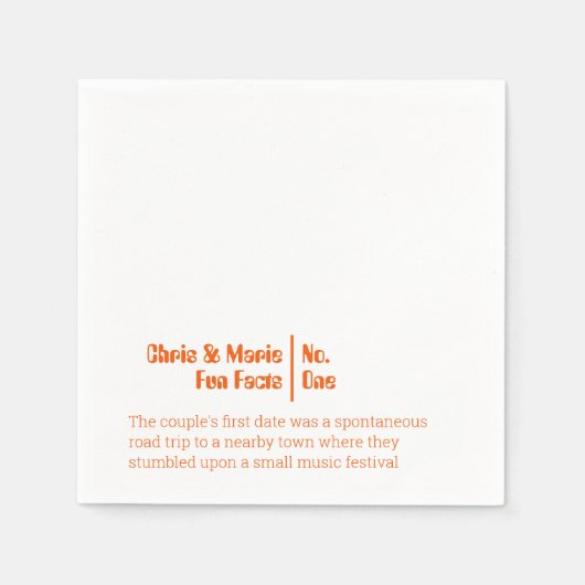 おもしろいファクトナプキンファンキーオ結婚レンジのカクテル時間 スタンダードカクテルナプキン (正面)