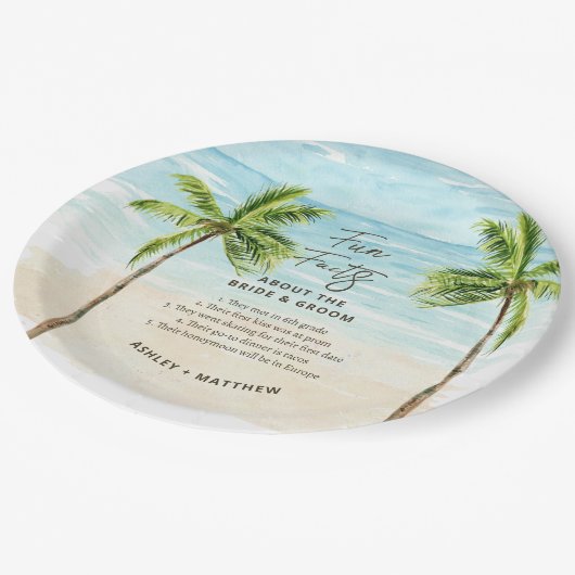 おもしろいファクトビーチ結婚式ブライダルシャワー紙プレート ペーパープレート (アングル)
