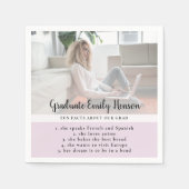 おもしろいファクトピンク大学院写真卒業パーティー スタンダードカクテルナプキン (正面)