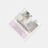 おもしろいファクトピンク大学院写真卒業パーティー スタンダードカクテルナプキン (角)