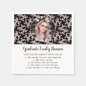 おもしろいファクトピンク・ロココ大学院写真卒業 スタンダードカクテルナプキン (正面)