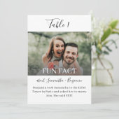 おもしろいファクトフォトウェディング受付テーブル番号 招待状 (スタンド正面)