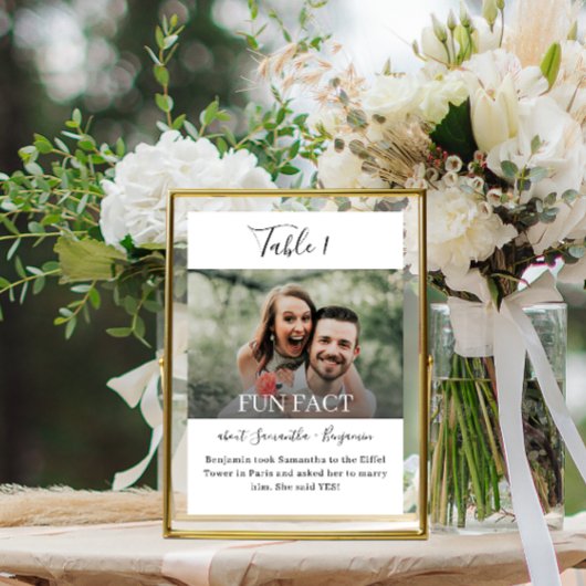 おもしろいファクトフォトウェディング受付テーブル番号 招待状