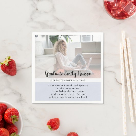 おもしろいファクトブルー大学院写真修了会 スタンダードカクテルナプキン (インサイチュ)