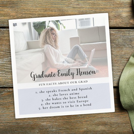 おもしろいファクトブルー大学院写真修了会 スタンダードカクテルナプキン