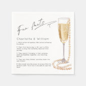 おもしろいファクトミニマル真珠とプロセッコブライダル スタンダードカクテルナプキン (正面)