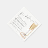 おもしろいファクトミニマル真珠とプロセッコブライダル スタンダードカクテルナプキン (角)