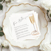 おもしろいファクトミニマル真珠とプロセッコブライダル スタンダードカクテルナプキン