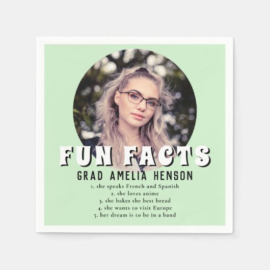 おもしろいファクトミントグリーン大学院写真卒業 スタンダードカクテルナプキン (正面)