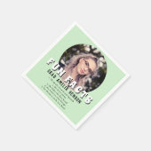 おもしろいファクトミントグリーン大学院写真卒業 スタンダードカクテルナプキン (角)