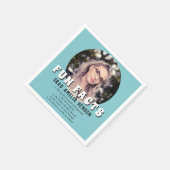 おもしろいファクトミントブルー大学院写真卒業 スタンダードカクテルナプキン (角)