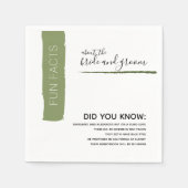 おもしろいファクトモダンカップル結婚グリーンペーパーナプキン スタンダードカクテルナプキン (正面)