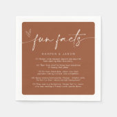 おもしろいファクトモダンシックミニマリストテラコッタ スタンダードカクテルナプキン (正面)