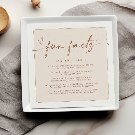 おもしろいファクトモダンシックミニマリストテラコッタ スタンダードカクテルナプキン