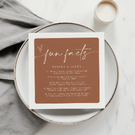 おもしろいファクトモダンシックミニマリストテラコッタ スタンダードカクテルナプキン