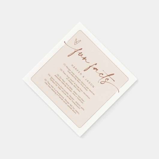 おもしろいファクトモダンシックミニマリストテラコッタ スタンダードカクテルナプキン (角)