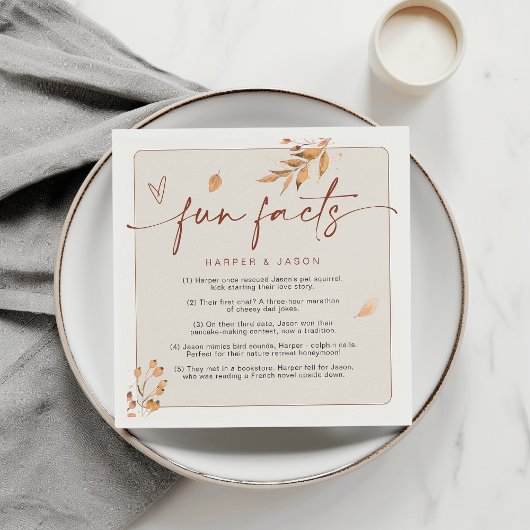 おもしろいファクトモダンシックミニマル秋の結婚式 スタンダードカクテルナプキン