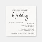 おもしろいファクトモダンシック・ミニマル結婚リストのナプキン スタンダードカクテルナプキン (正面)