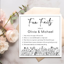 おもしろいファクトモダンシック・ミニマル結婚リストのナプキン スタンダードカクテルナプキン