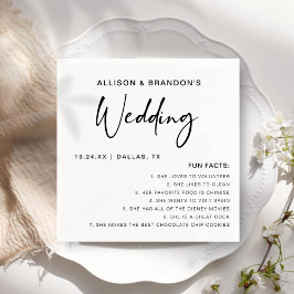 おもしろいファクトモダンシック・ミニマル結婚リストのナプキン スタンダードカクテルナプキン