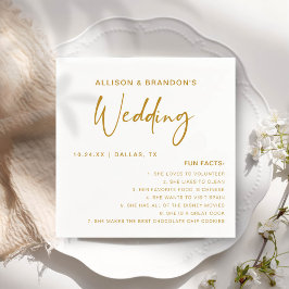 おもしろいファクトモダンシック・ミニマル結婚リストのナプキン スタンダードカクテルナプキン