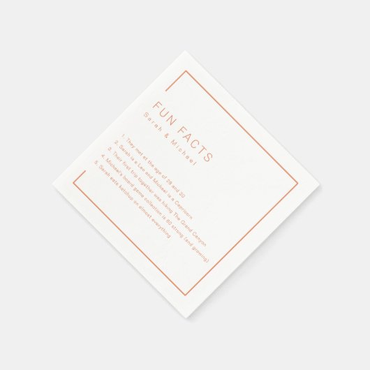 おもしろいファクトモダンシック・ミニマ結婚リスト スタンダードカクテルナプキン (角)