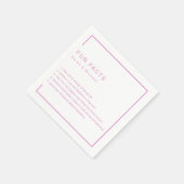 おもしろいファクトモダンシック・ミニマ結婚リスト スタンダードカクテルナプキン (角)