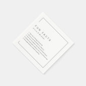 おもしろいファクトモダンシック・ミニマ結婚リスト スタンダードカクテルナプキン (角)