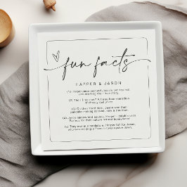 おもしろいファクトモダンシック・ミニマ結婚リスト スタンダードカクテルナプキン