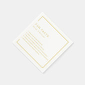 おもしろいファクトモダンシック・ミニマ結婚リスト スタンダードカクテルナプキン (角)