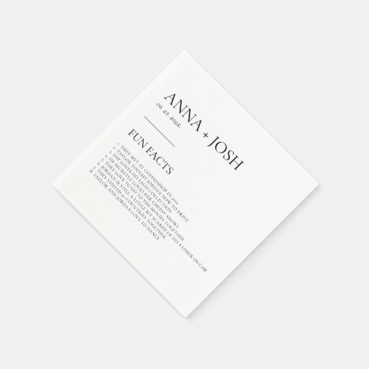 おもしろいファクトモダンタイポグラフィウェディングパーティナプキンス スタンダードカクテルナプキン