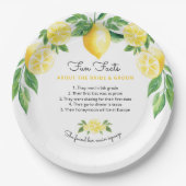 おもしろいファクトレモンブライダルシャワー紙プレート ペーパープレート (正面)