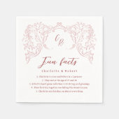 おもしろいファクトヴィンテージフローリッシュモノグラム結婚ズ スタンダードカクテルナプキン (正面)