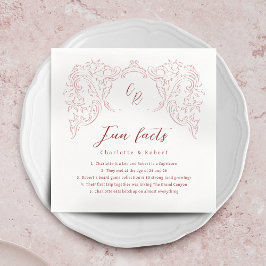 おもしろいファクトヴィンテージフローリッシュモノグラム結婚ズ スタンダードカクテルナプキン